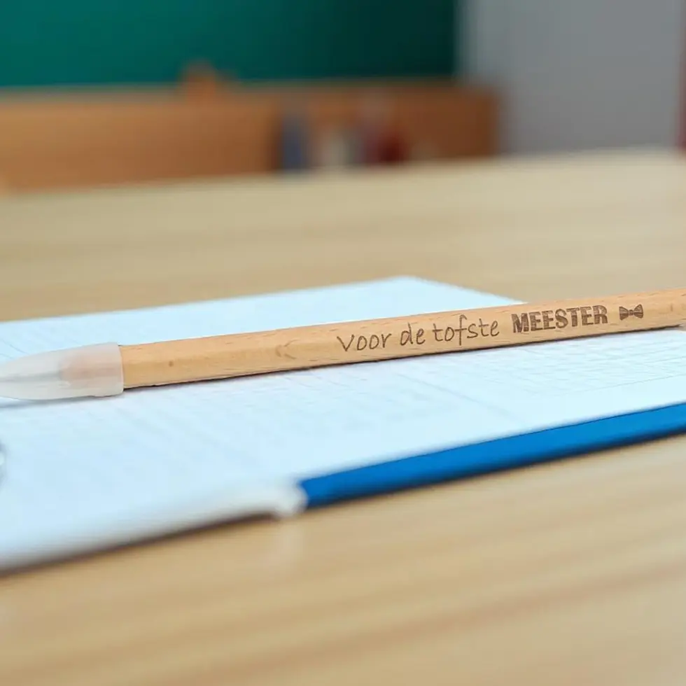 LiZ-e - Houten balpen - Voor de Leukste Meester - Eindejaar - Origineel - Geschenk - Schooljaar