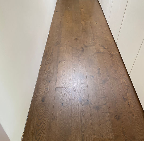 hardwood flooring installed in hallway