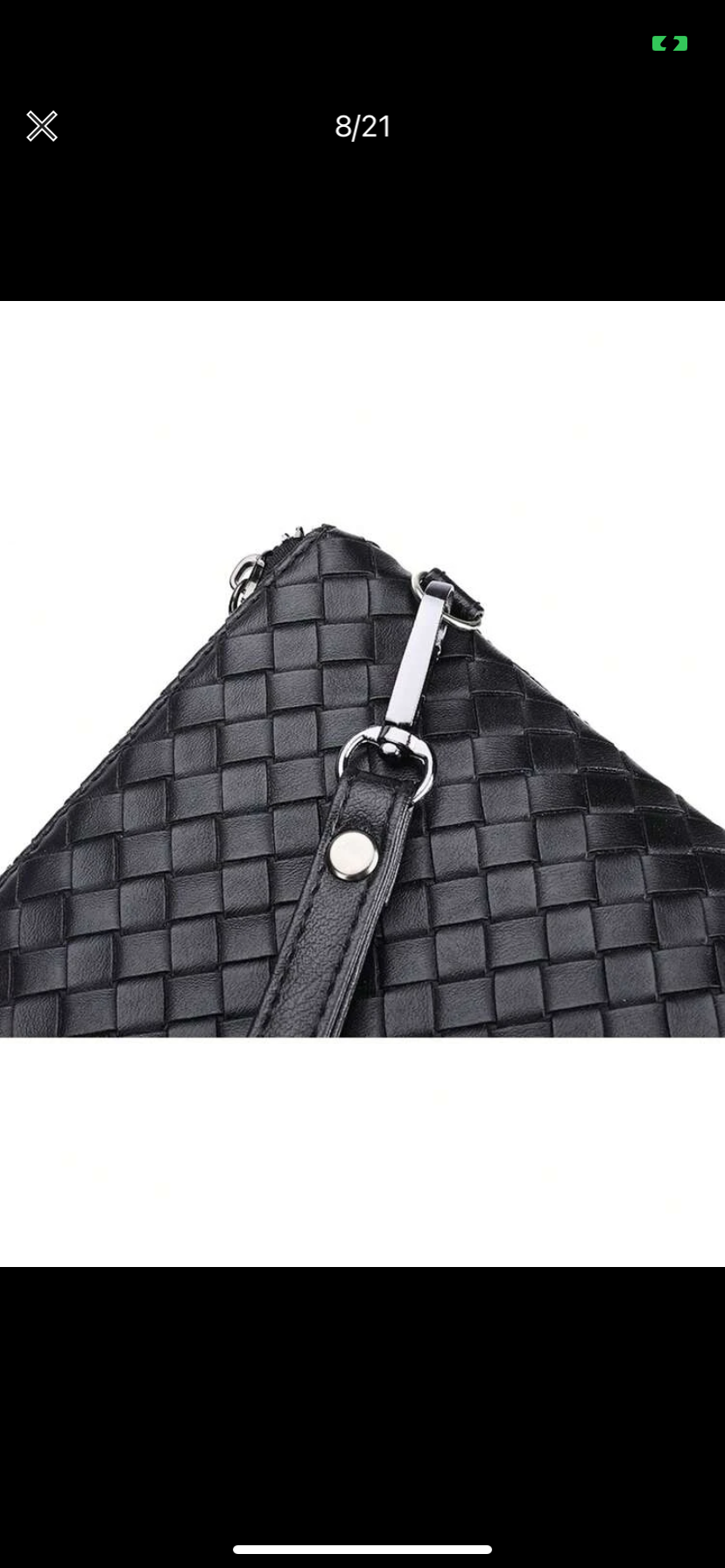 Miniature : Portefeuille en PU style tressage - Noir