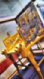ancient egyptian gilded throne chair