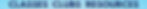 A banner with a soft blue gradient background featuring the bold dark-blue text "Classes | Clubs | Resources” centered across the image.