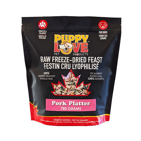 P.fsq De La Rocha pup③ Puppy Love Raw Freeze Dried Feast - Pork Platter