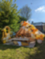 bee themed party with bell tent