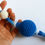 Thumbnail: Ball-Knot crochet Rattle, Blue - White stripy Handmade by TomToy