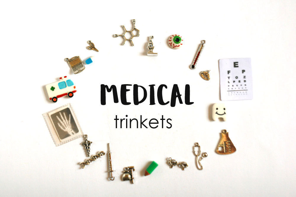 Medical theme I Spy trinkets, 1-5cm, Set of 20