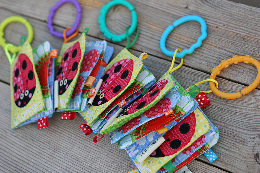 Mini baby book Fabric book stroller toy Handmade by TomToy