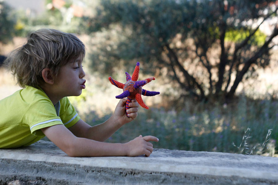 Spiked crochet Rattle Handmade by TomToy