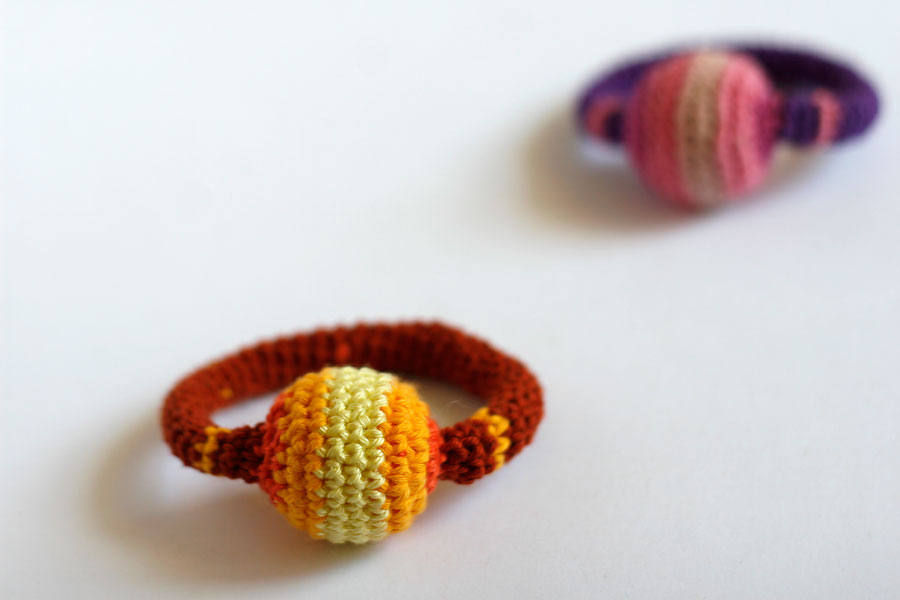 Ombre Ring Rattle Baby Teether toy Handmade by TomToy