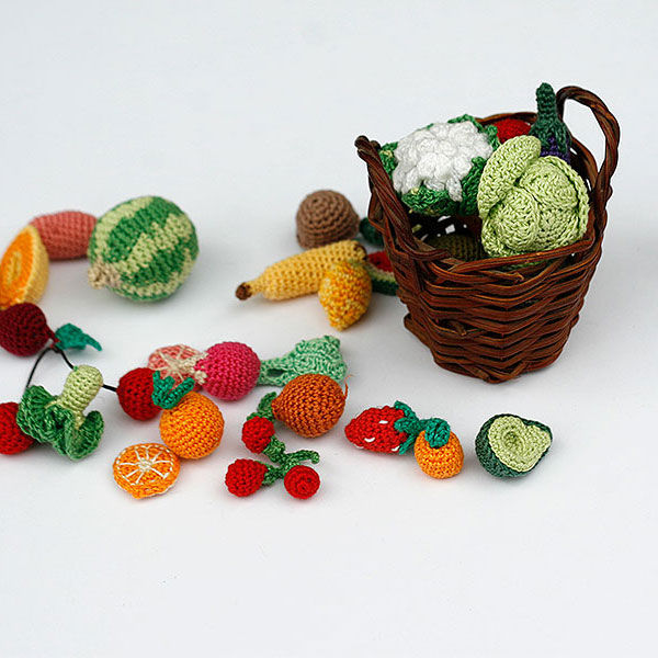 Thumbnail: Miniature crochet Fruits and Vegetables, 1.5-4cm,  1 piece - choose your set