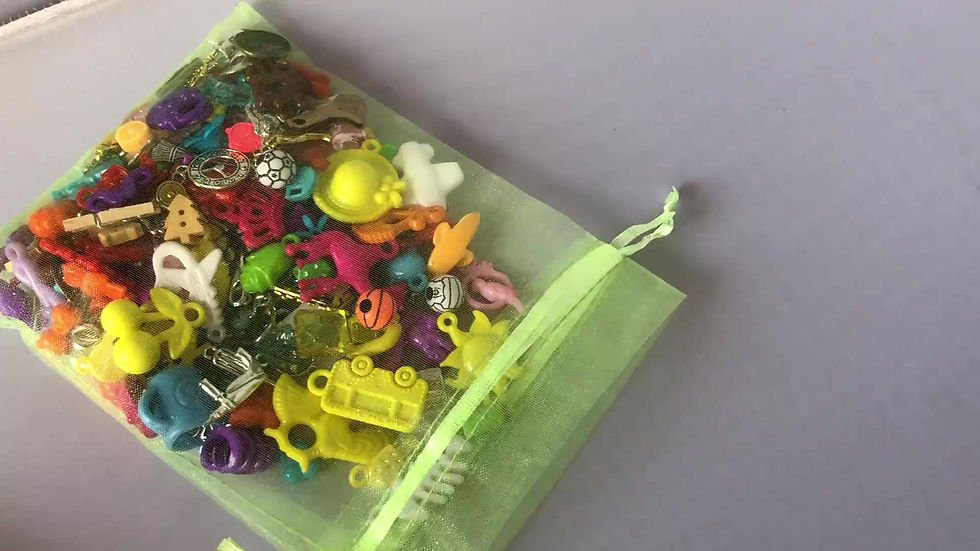 Thumbnail: Double-sided mixed I Spy trinkets, 1-3cm, Set of 20/50/100/200