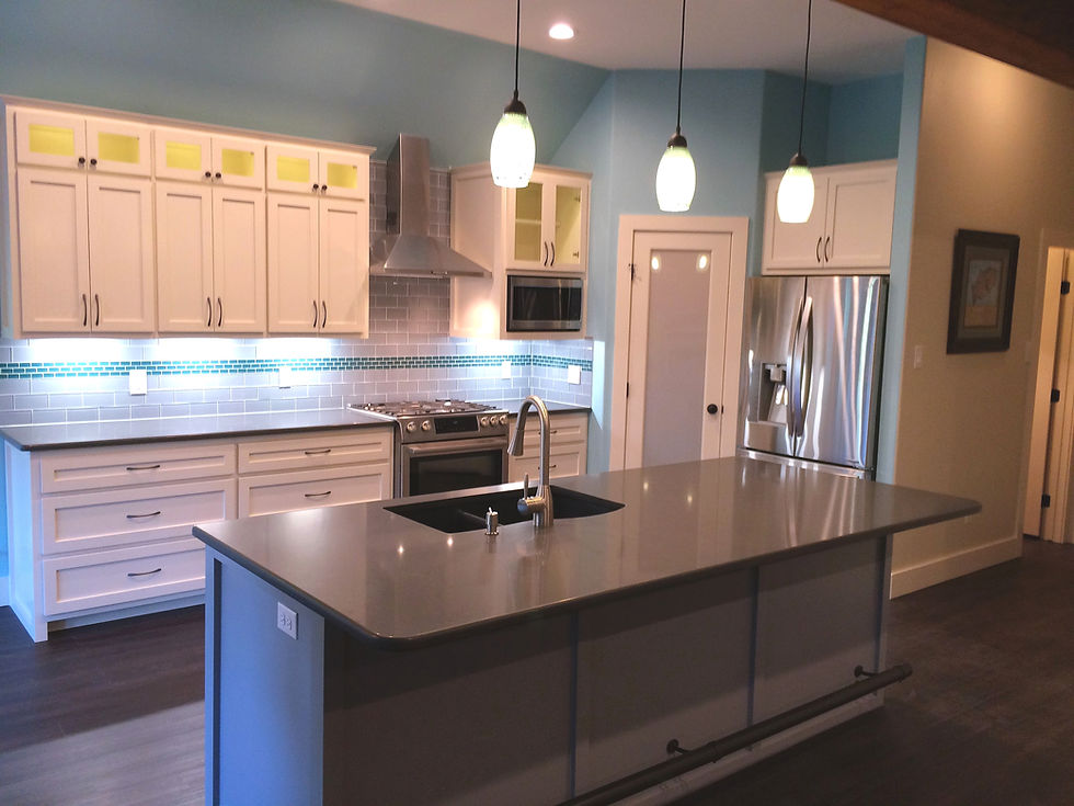 Modern kitchen remodel completed by Like Father Like Son Construction in Central Texas.