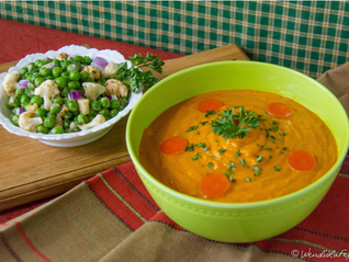 Carrot Soup & Pea Salad