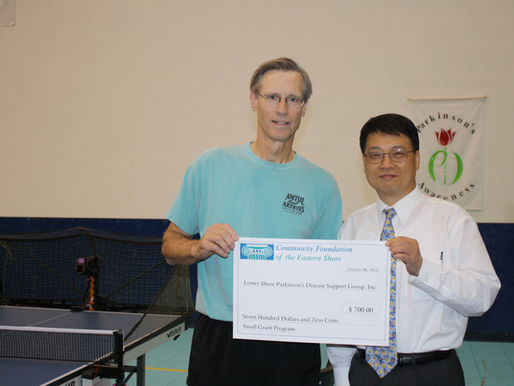 Lower Shore Parkinson's Support Group Receives Grant from Community Foundation to Purchase Thera