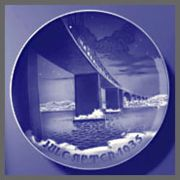 1935 Bing & Grondahl Christmas Plate - Lillebelt Bridge