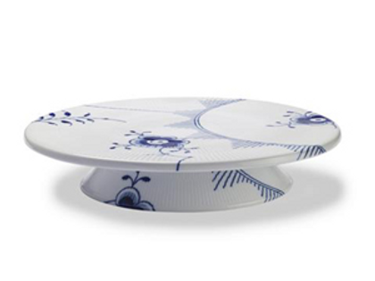 RC Blue Fluted MEGA Cake Plate on Foot