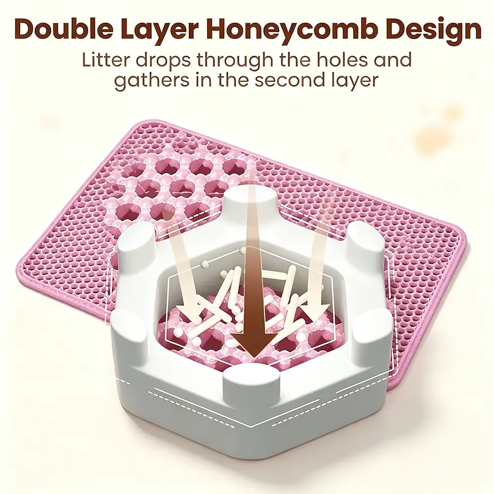 Thumbnail: Cat Litter Mat Double Layer Pet Non Slip Big Pet Litter Box Filter MatWear