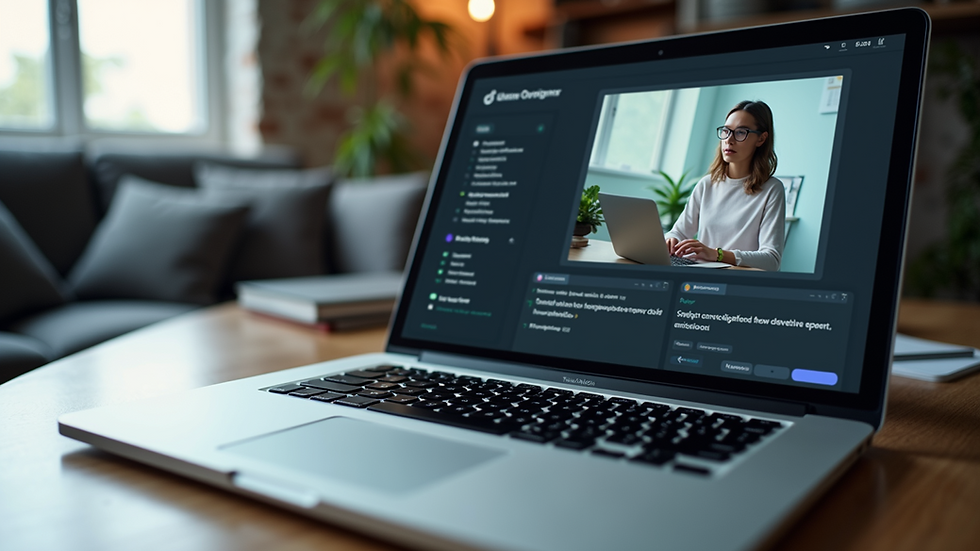 High angle view of a laptop displaying an online training course