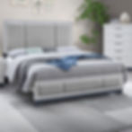 Marianne Modern Bedroom Set in Light Grey bed detail