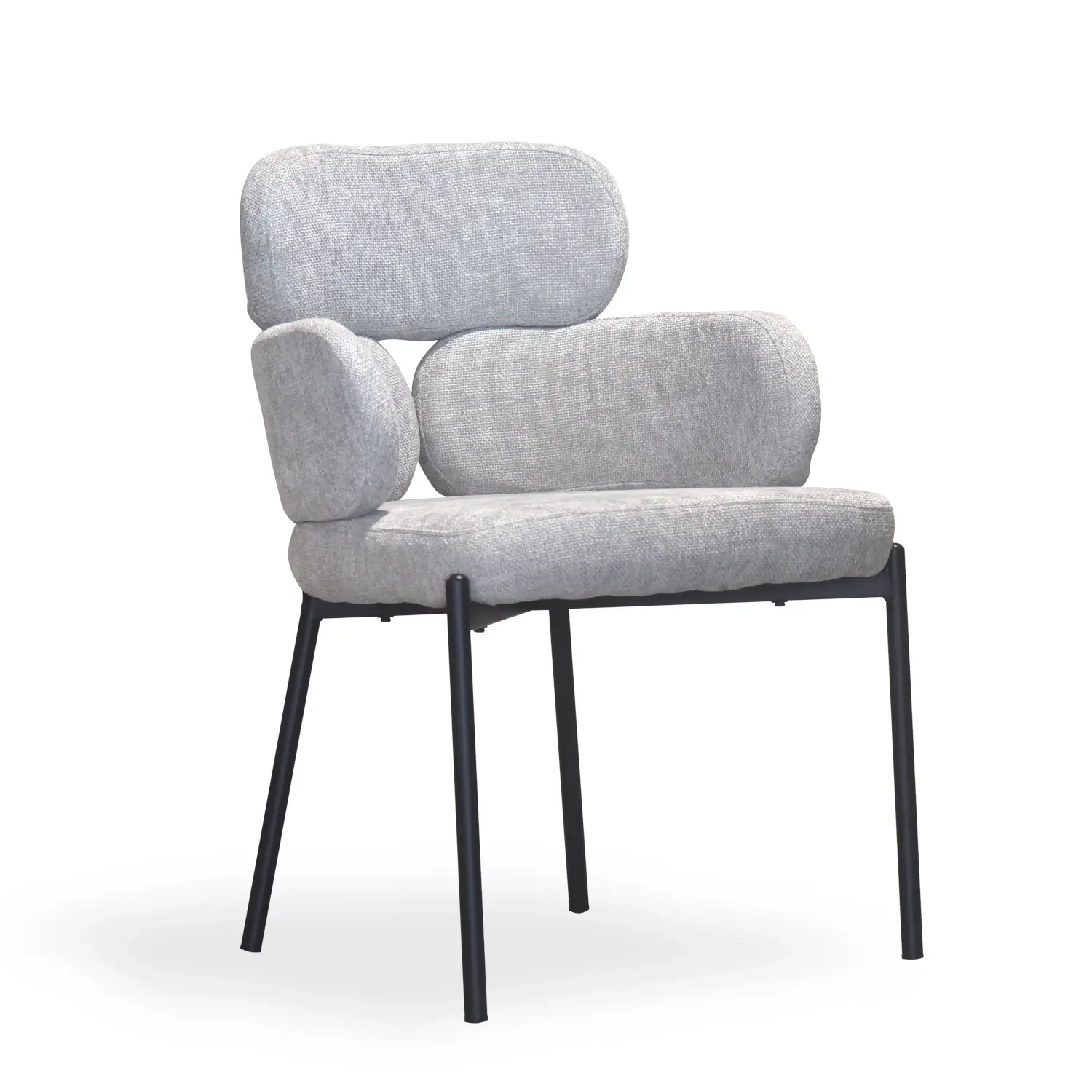 Eden Upholstered Grey Dining Chair Angle View