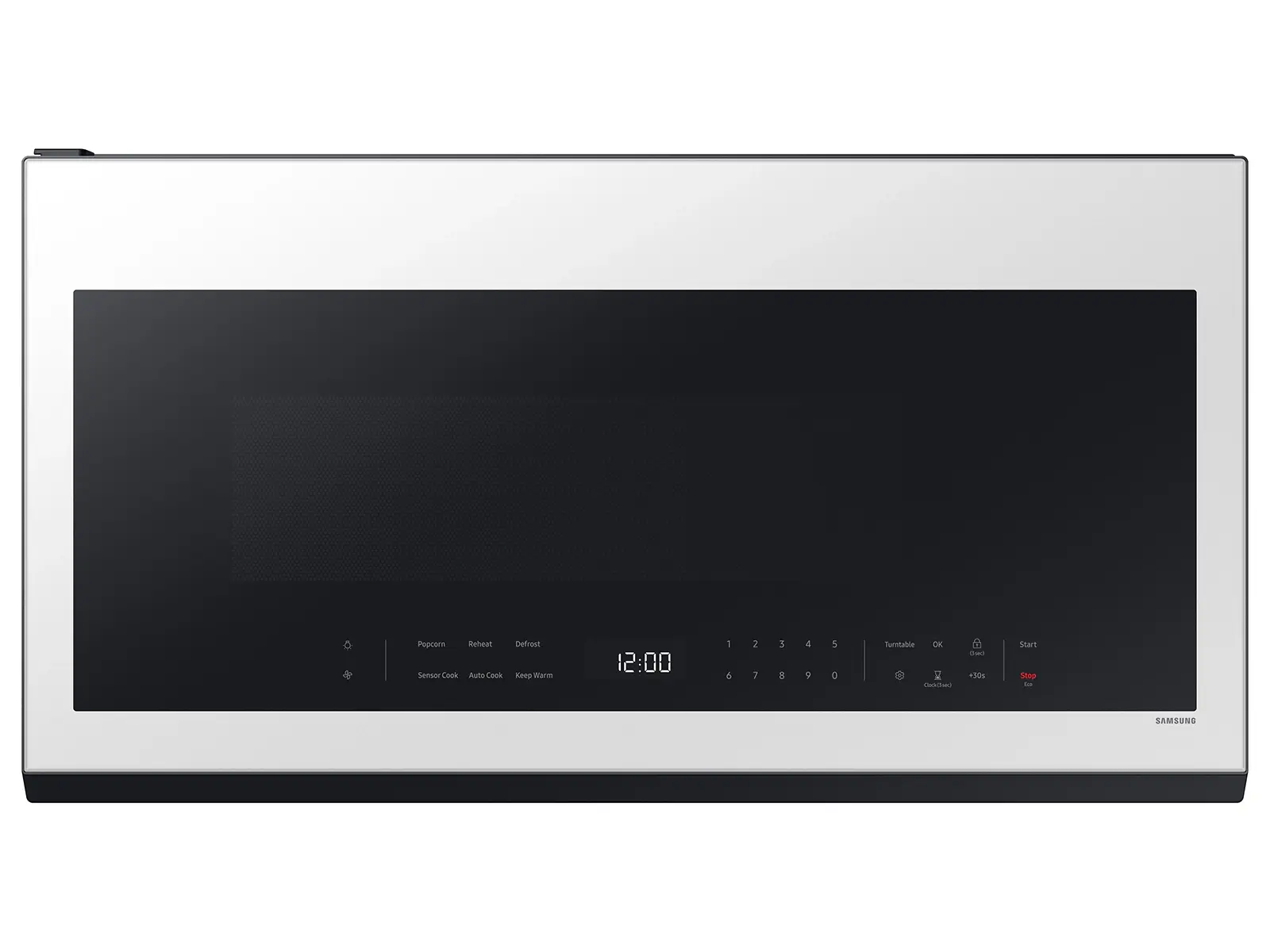 Bespoke 2.1 cu. ft. Over-the-Range Microwave with Wi-Fi in White Glass Front View