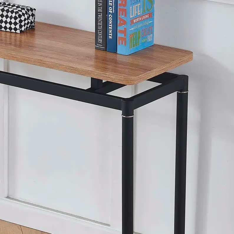 "Everly" Console Table in Natural and Black Finish Detail