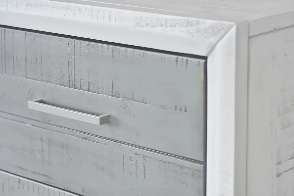 Thumbnail: Giselle Solid Wood Dresser in White and Grey Finish Handle Detail