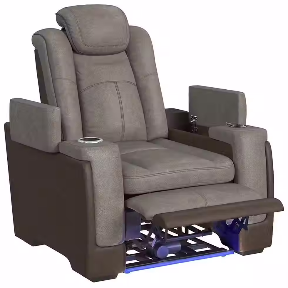 Lantana Power Armchair Angel View Brown Open