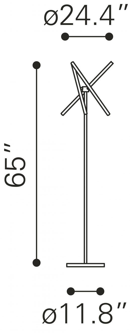 Miniatura: "Garza" Modern Floor Lamp in Brass Dimensions Guide