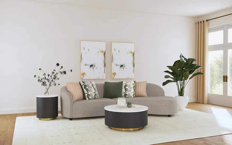 Fayette Curved 2 Pieces Sectional Couch  Room Scene