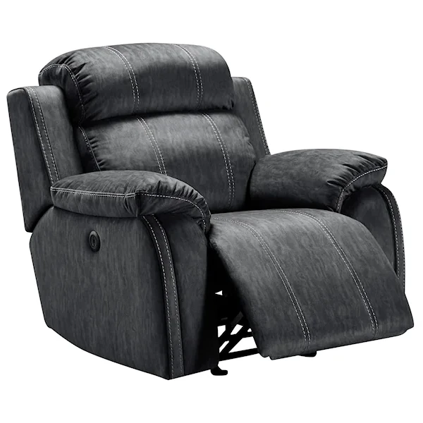 Tango Power Recliner Glider Chair in Shadow Grey Angle View Silo