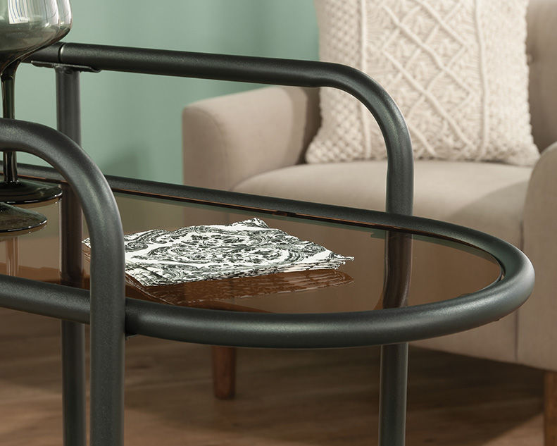 Thumbnail: Coral Cape Snack Bar Cart in Metal & Glass Frame detail