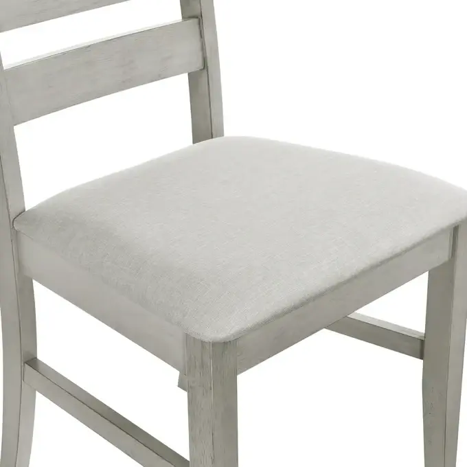 Miniatura: "Pascal" Dining Chair in Driftwood Grey Finish Fabric Detail