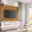 Miniatura: Atrio Modern Floating Tv Console in White and Natural Room Scene