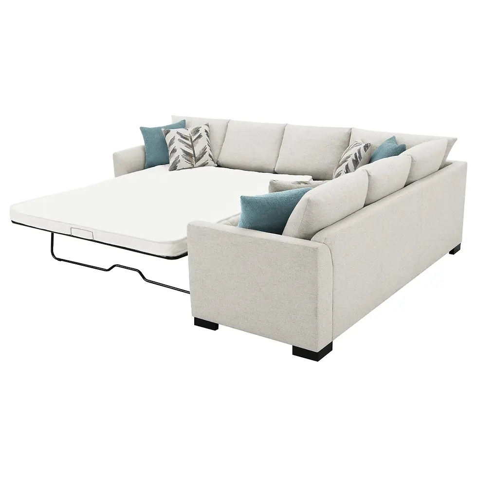 Thumbnail: Sectional with Sleeper in Light Grey Chenille Back Angle View
