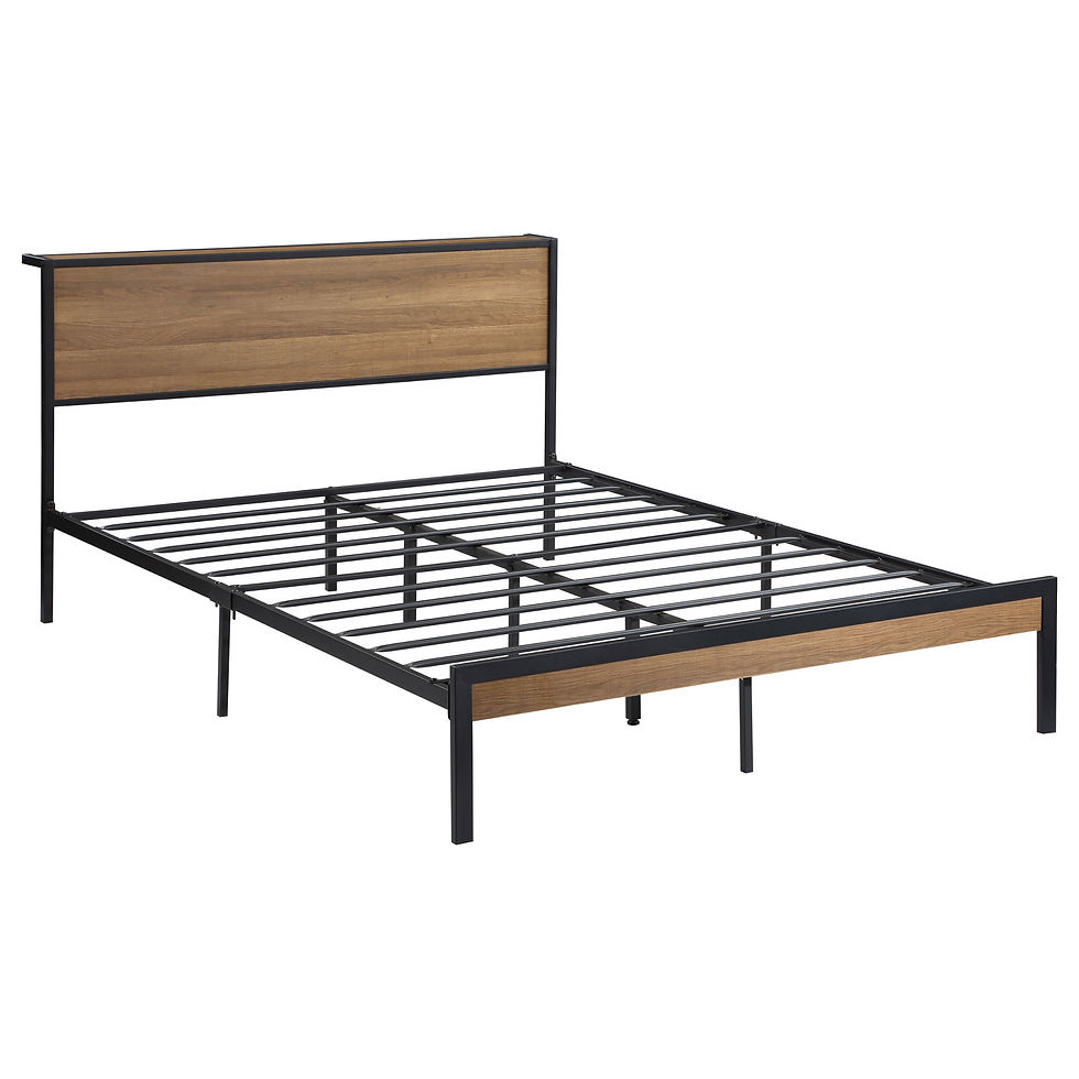 Miniatura: Ricky Metal Platform Bed Frame Angle View without mattress