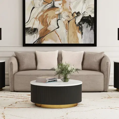 Sofa with coffee table