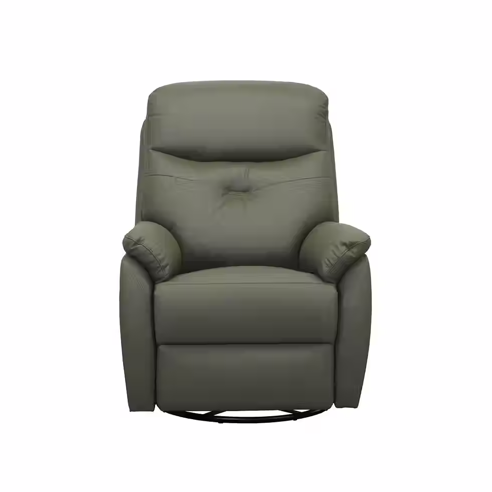 Miniatura: Corey Leather Glider Recliner Chair Green Front View