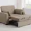 Miniatura: Edith Oversized Sleeper Chair in Beige Fabric Upholstery as chaise Room Scene
