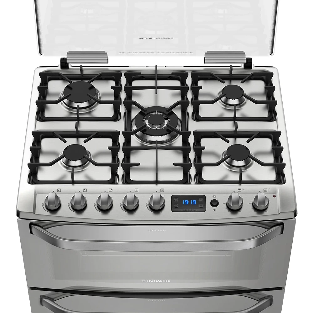 "Frigidaire" 30" Double Oven Gas Range in Stainless Steel Top View