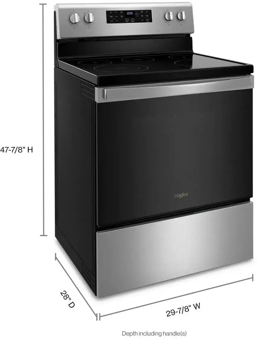 Thumbnail: Whirlpool Electric Range with Air Fry 5.3 Cu. Ft. Oven Dimensions Guide