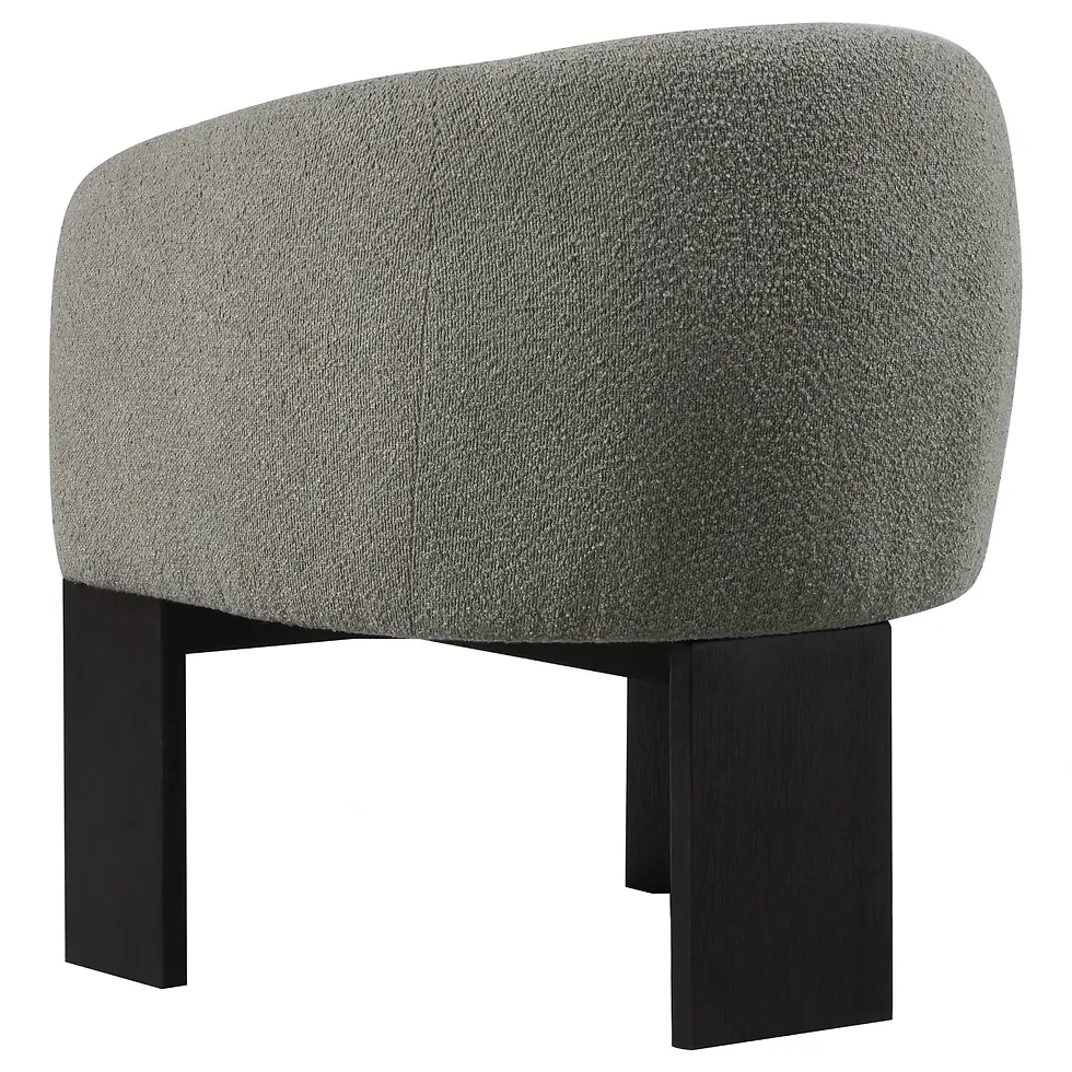 Thumbnail: Valdez Boucle Fabric Accent Chair Angle Back View