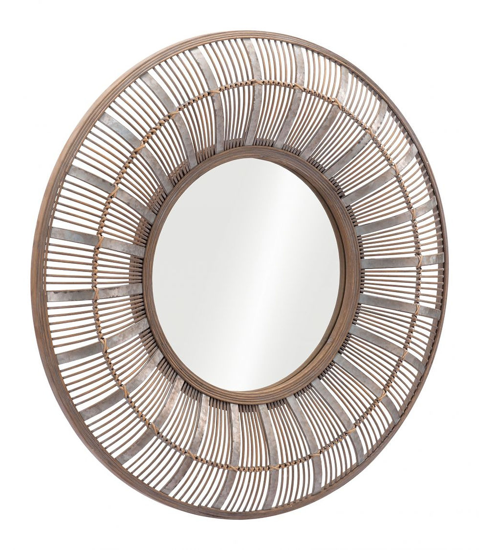 "Toto" Mirror in Antique Brown Angle View