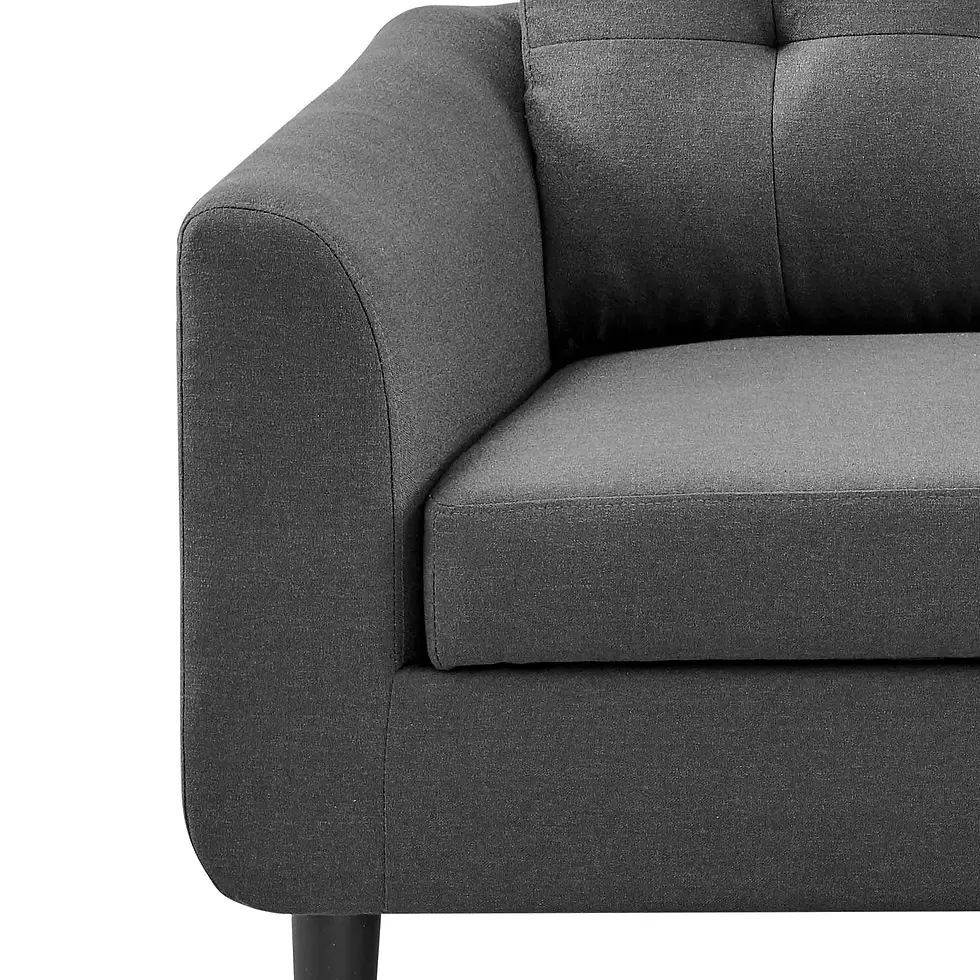 Thumbnail: Betty Sectional Sofa Bed in Grey Fabric Arm Detail