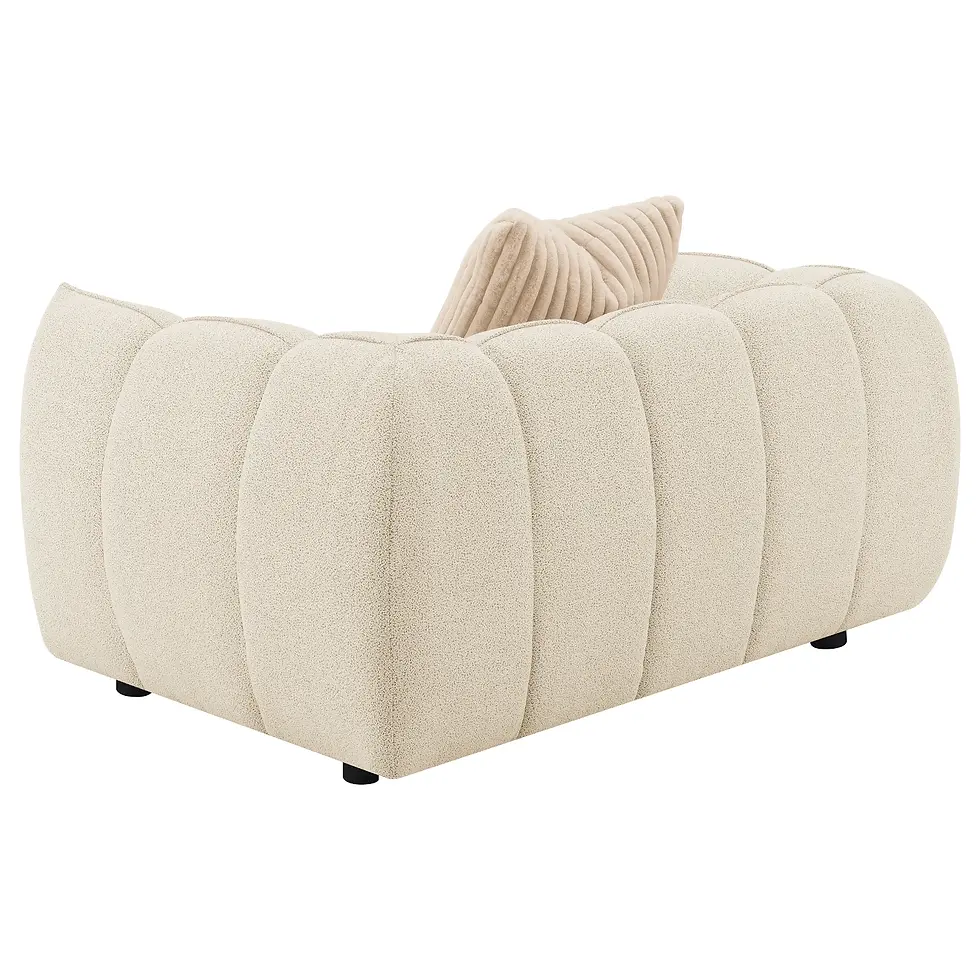 Thumbnail: Winchester Oversized Accent Chair in Sand Pebble Boucle Upholstery Back View