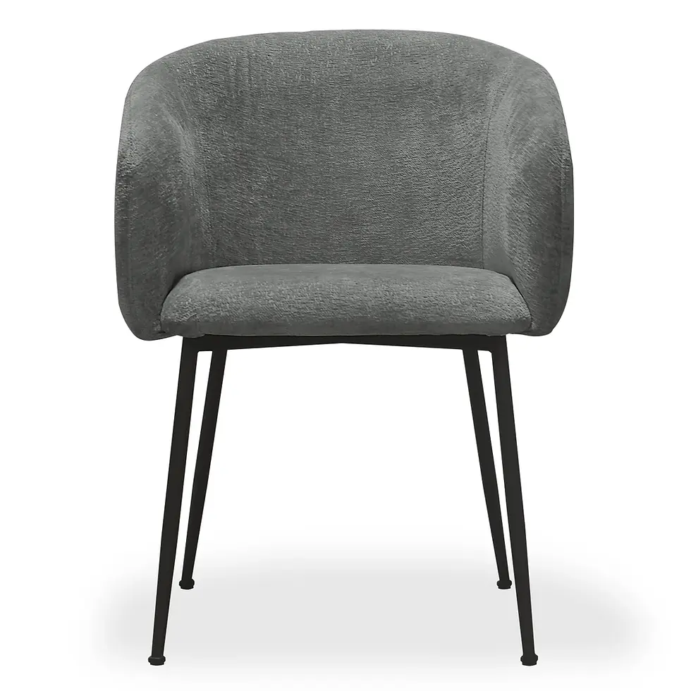 Miniatura: Kelli Upholstered Modern Dining Chair in Dark Grey Front View