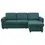 Miniatura: Samantha Upholstered Sleeper Sofa Sectional With Storage Chaise in Teal Front View