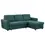 Miniatura: Samantha Upholstered Sleeper Sofa Sectional With Storage Chaise in Teal Angle View