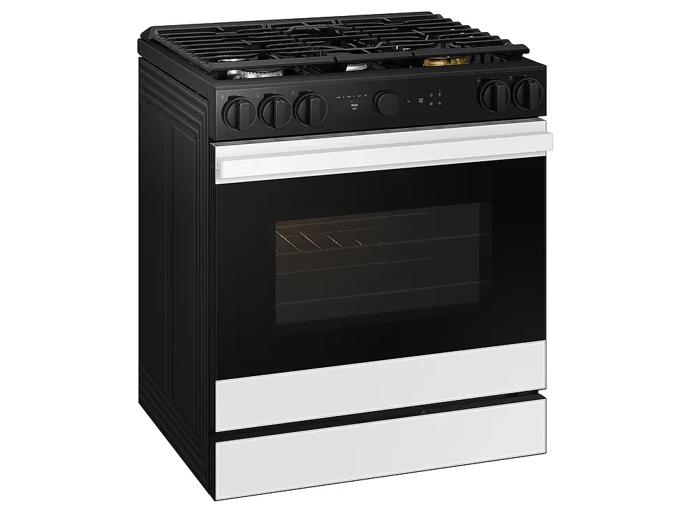 Thumbnail: Bespoke Smart Slide-In Gas Range with Air Sous Vide & Air Fry – White angle View