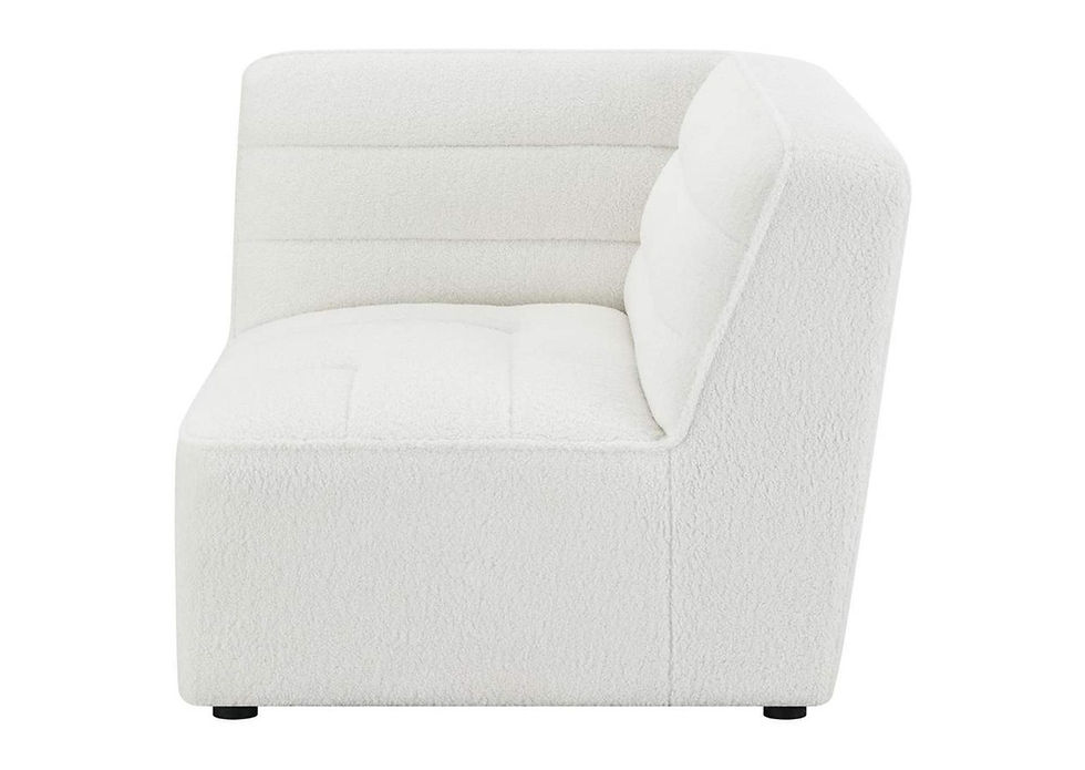 Miniatura: “Sunny” Corner Chair in Faux Sheep Skin Fabric Side View 2 Silo