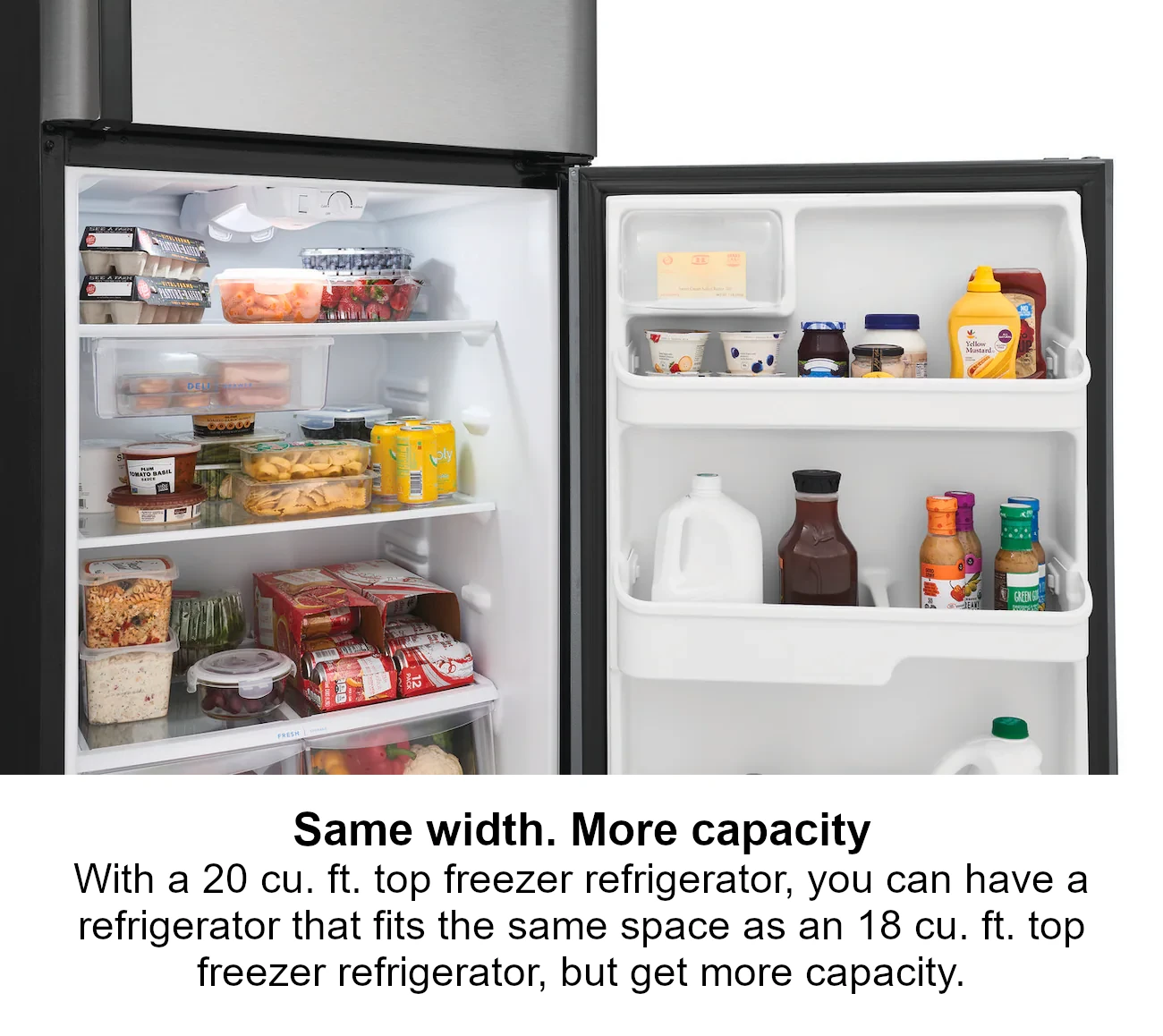 "Frigidaire" 20.5 Cu. Ft. Top Freezer Refrigerator Door Bins Detail